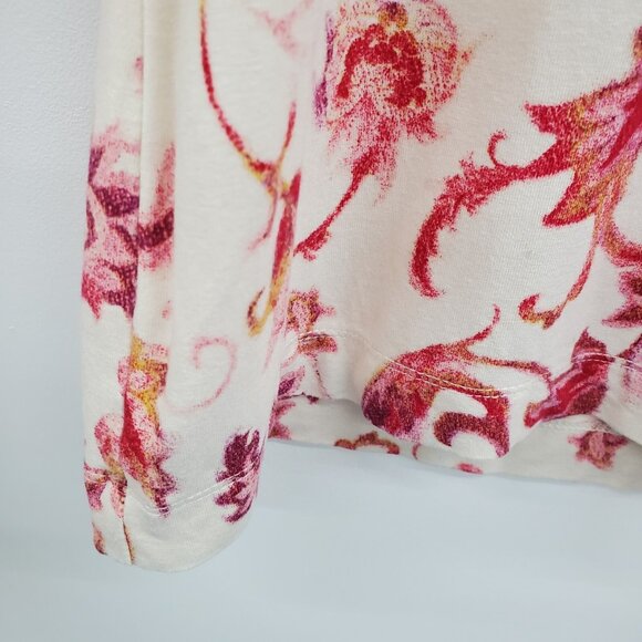 Chico's Womens Floral Layering Tee T-Shirt‎ Size 0 Small Long Sleeve Pink White - Picture 6 of 14